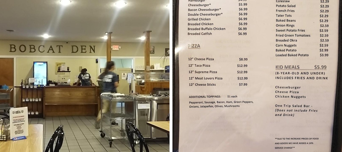 Bobcat Den Menu